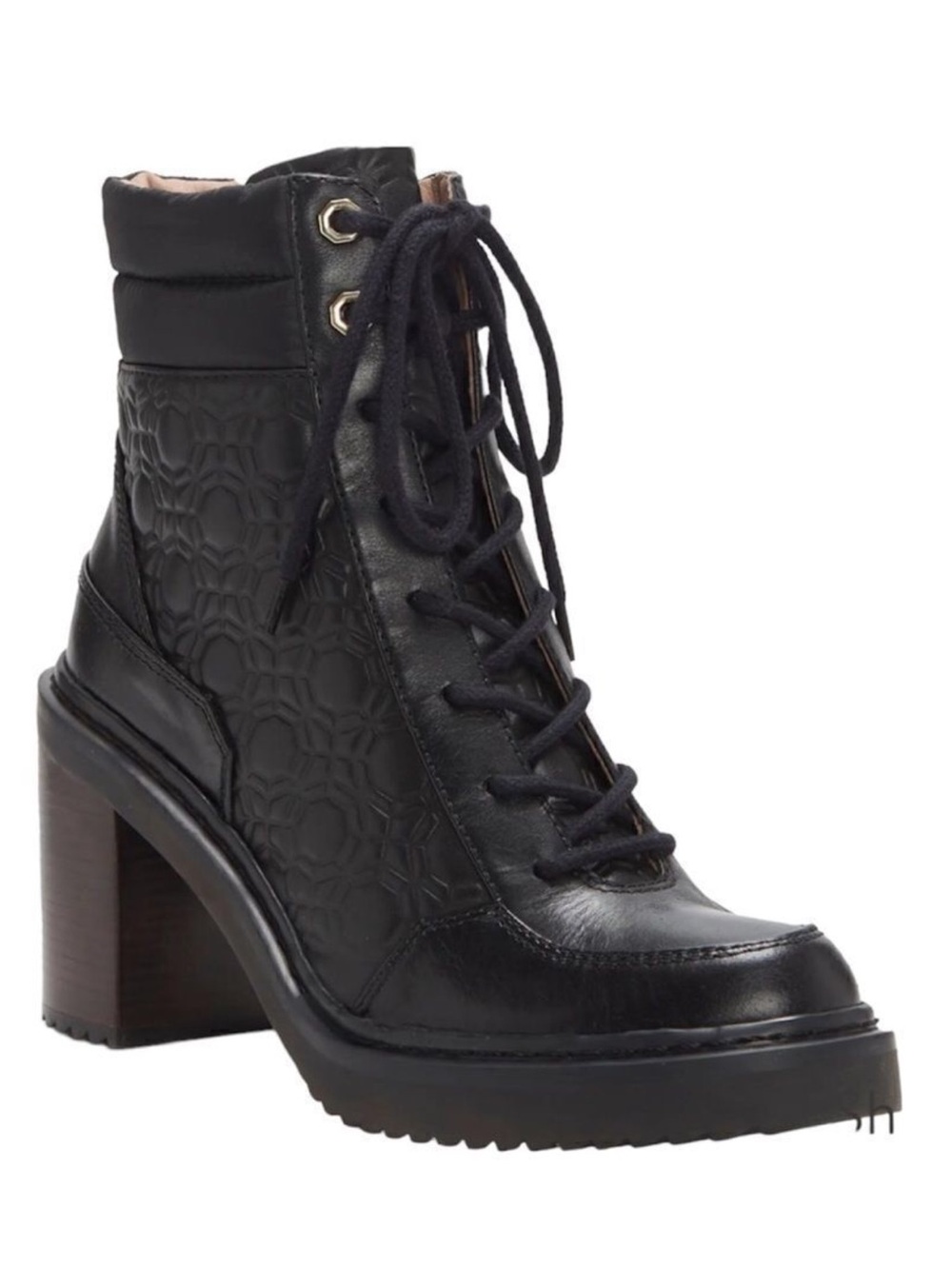 LOUISE ET CIE Black Leather Vampa Lace-Up Boot 7 1/2 (38)
